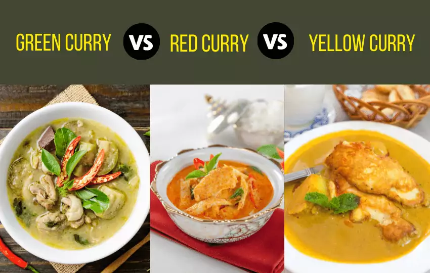 Curry verde VS Curry rojo Vs Curry amarillo: 10 diferencias clave