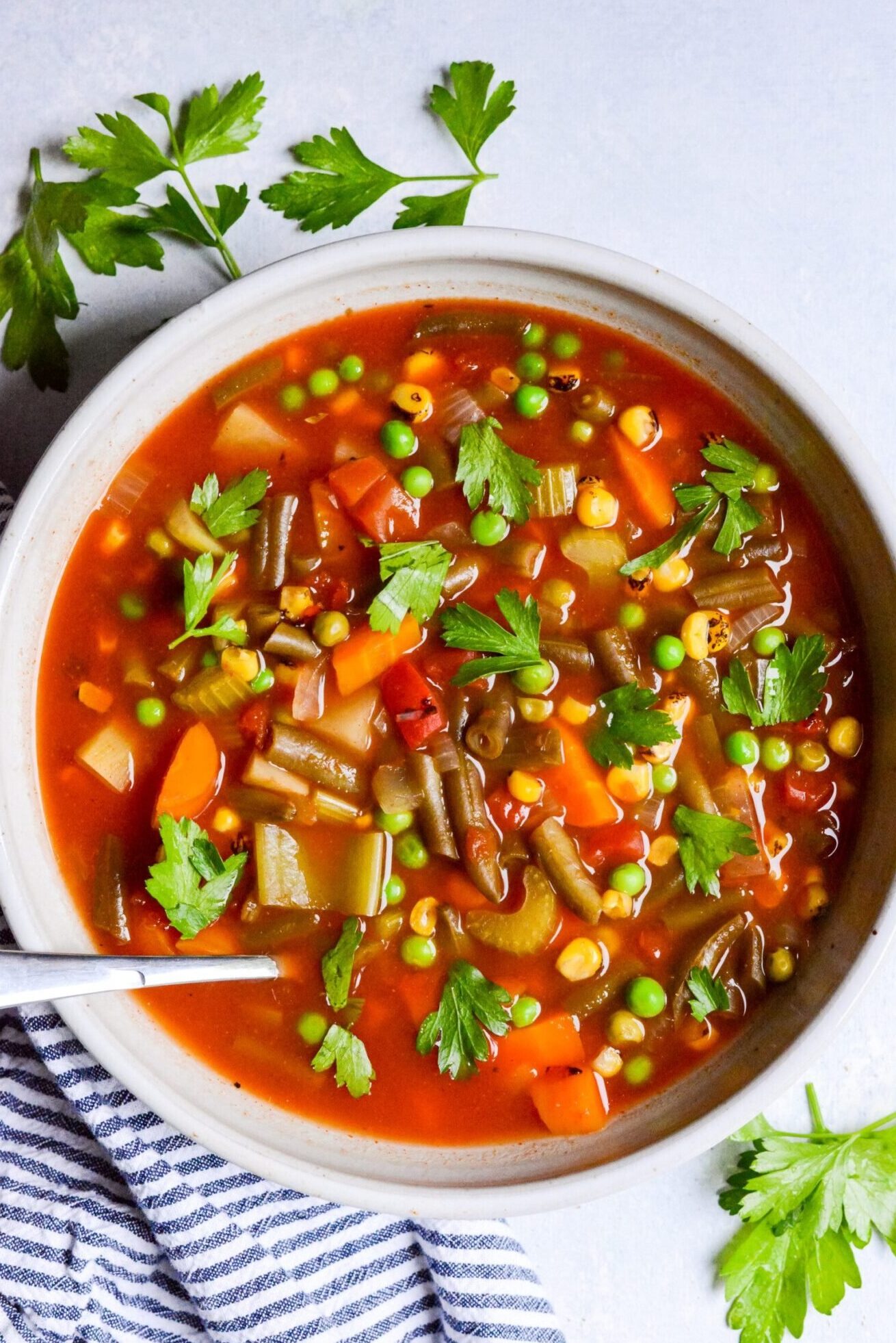 Sopa de verduras fácil en olla de cocción lenta (¡tira y listo!)
