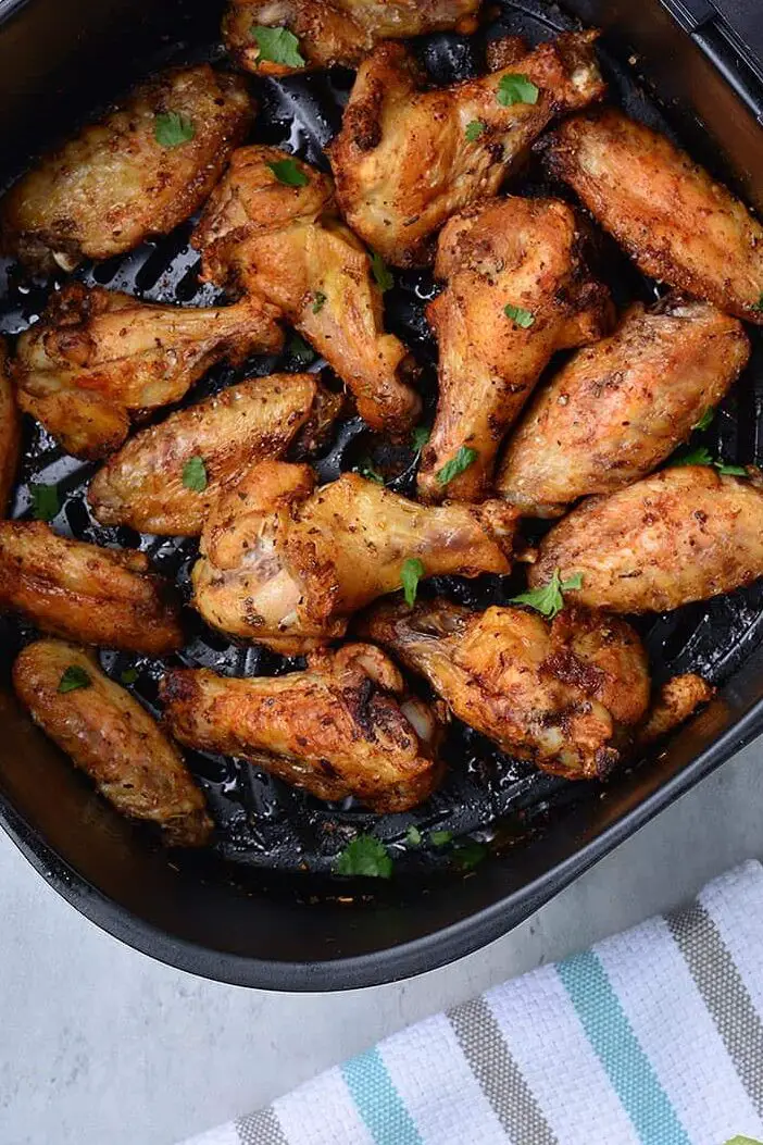 Alitas de pollo congeladas en freidora