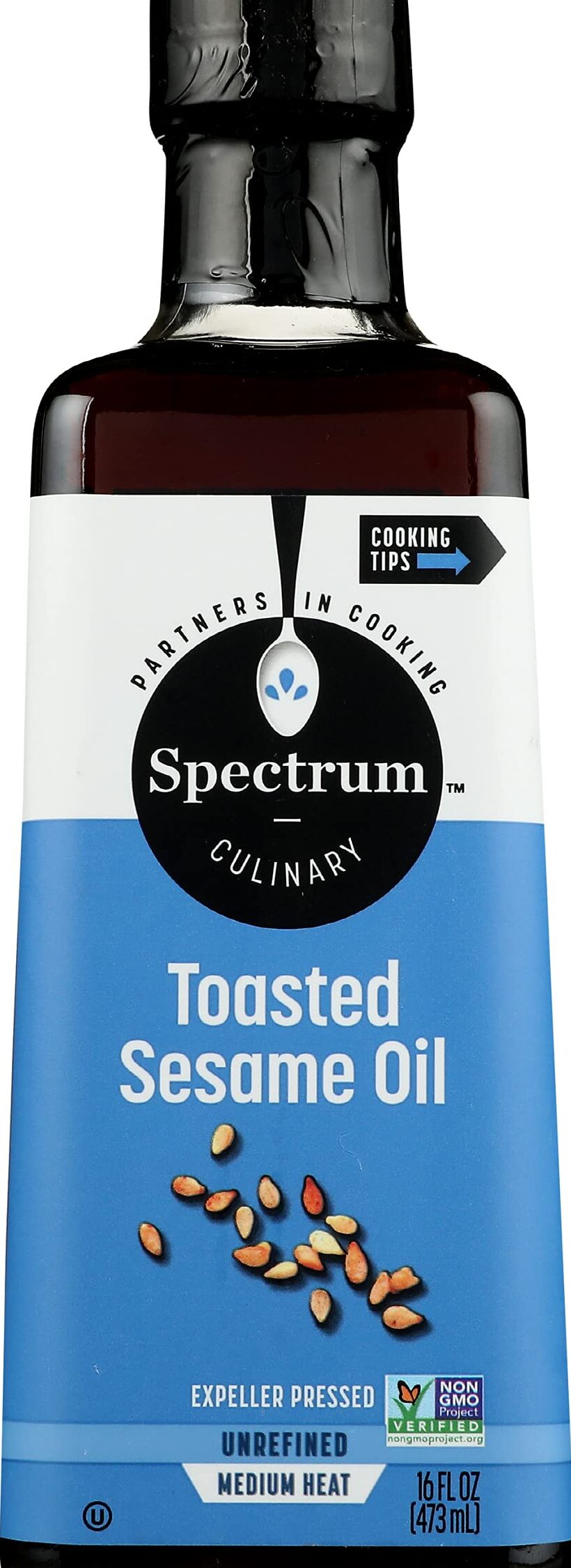 Aceite de sésamo Spectrum, tostado, sin refinar, 16 oz