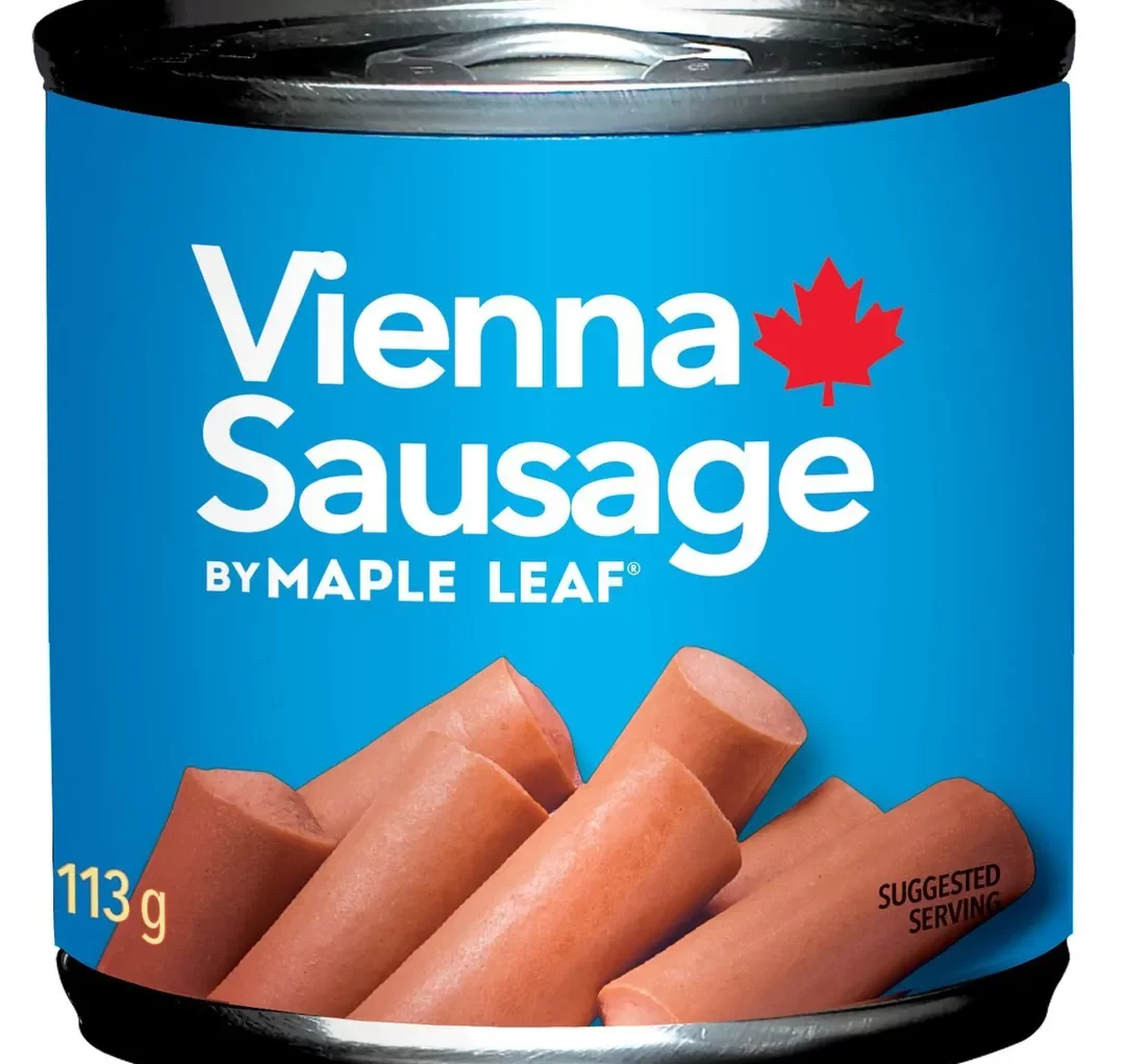 5 latas de salchicha vienesa lista para comer de Maple Leaf 113 g cada una...